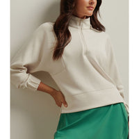 Pter Millar Damen Flora Strick Melange Halbzip Golfpullover - Stein