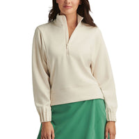 Pter Millar Damen Flora Strick Melange Halbzip Golfpullover - Stein