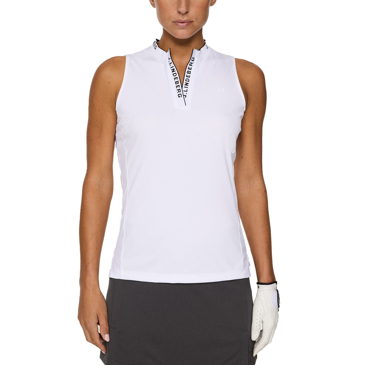 J.Lindeberg Women's Leya ärmelloses Golfhemd - Weiß