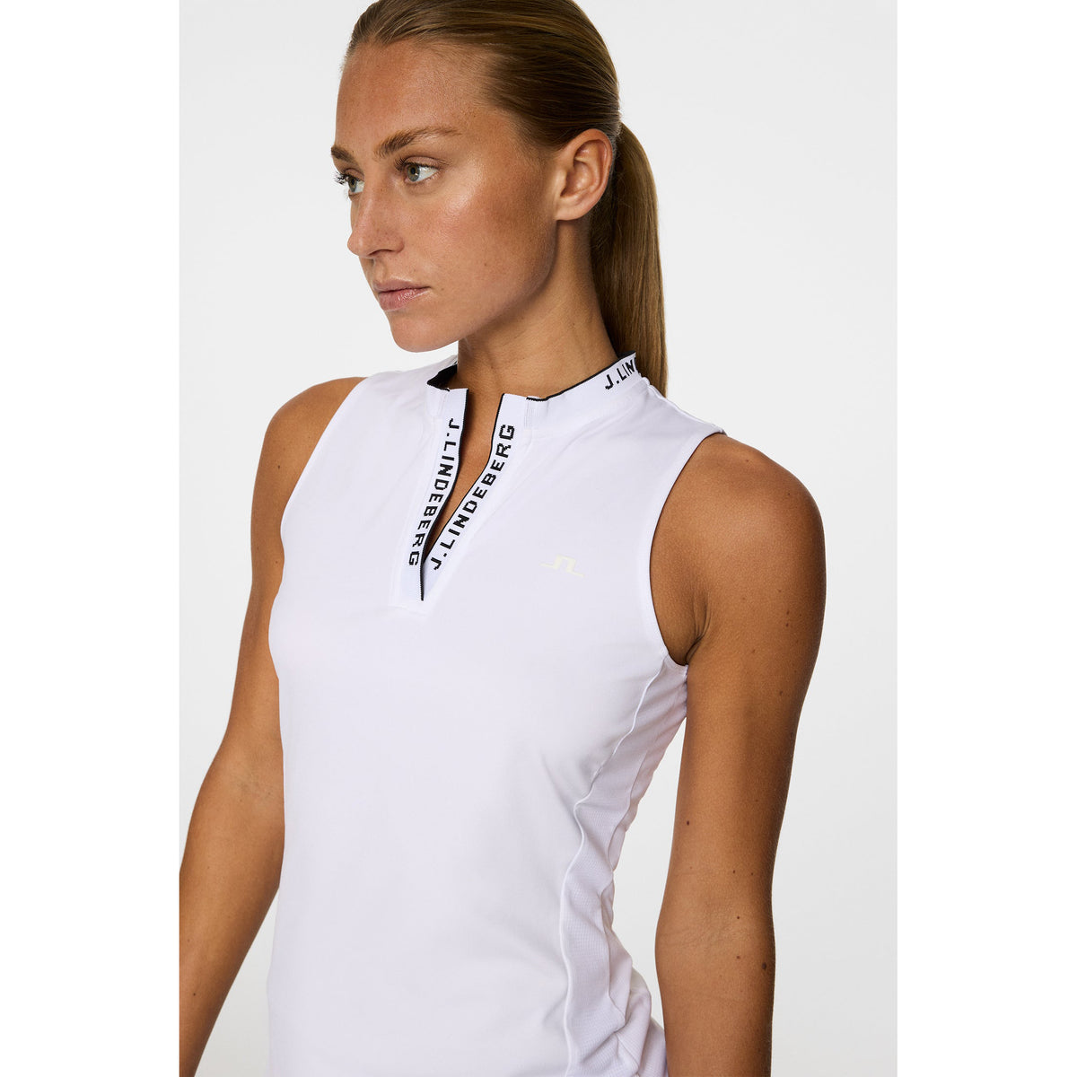 J.Lindeberg Women's Leya ärmelloses Golfhemd - Weiß
