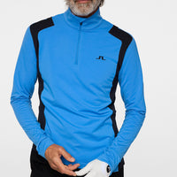 J.Lindeberg Lukas Quarter Zip Golf Mid -Layer - Sonic Blue