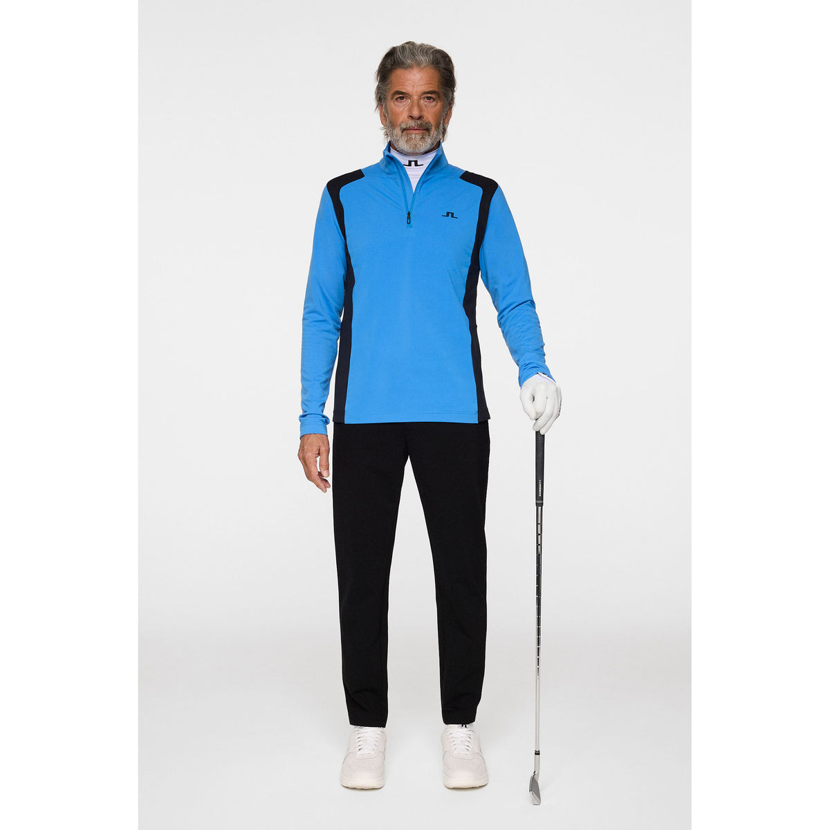 J.Lindeberg Lukas Quarter Zip Golf Mid -Layer - Sonic Blue