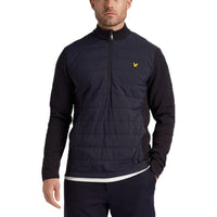 Lyle & Scott Baffle gesteppt Viertel Zip Golf Midlayer - Dark Navy
