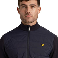 Lyle & Scott Baffle gesteppt Viertel Zip Golf Midlayer - Dark Navy