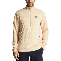 Lyle & Scott Baffle gesteppt Viertel Zip Golf Midlayer - Sanddune