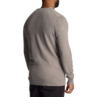 Lyle & Scott Cotton Merino Blend Crew Neck Pullover - Mid Grey Mergel