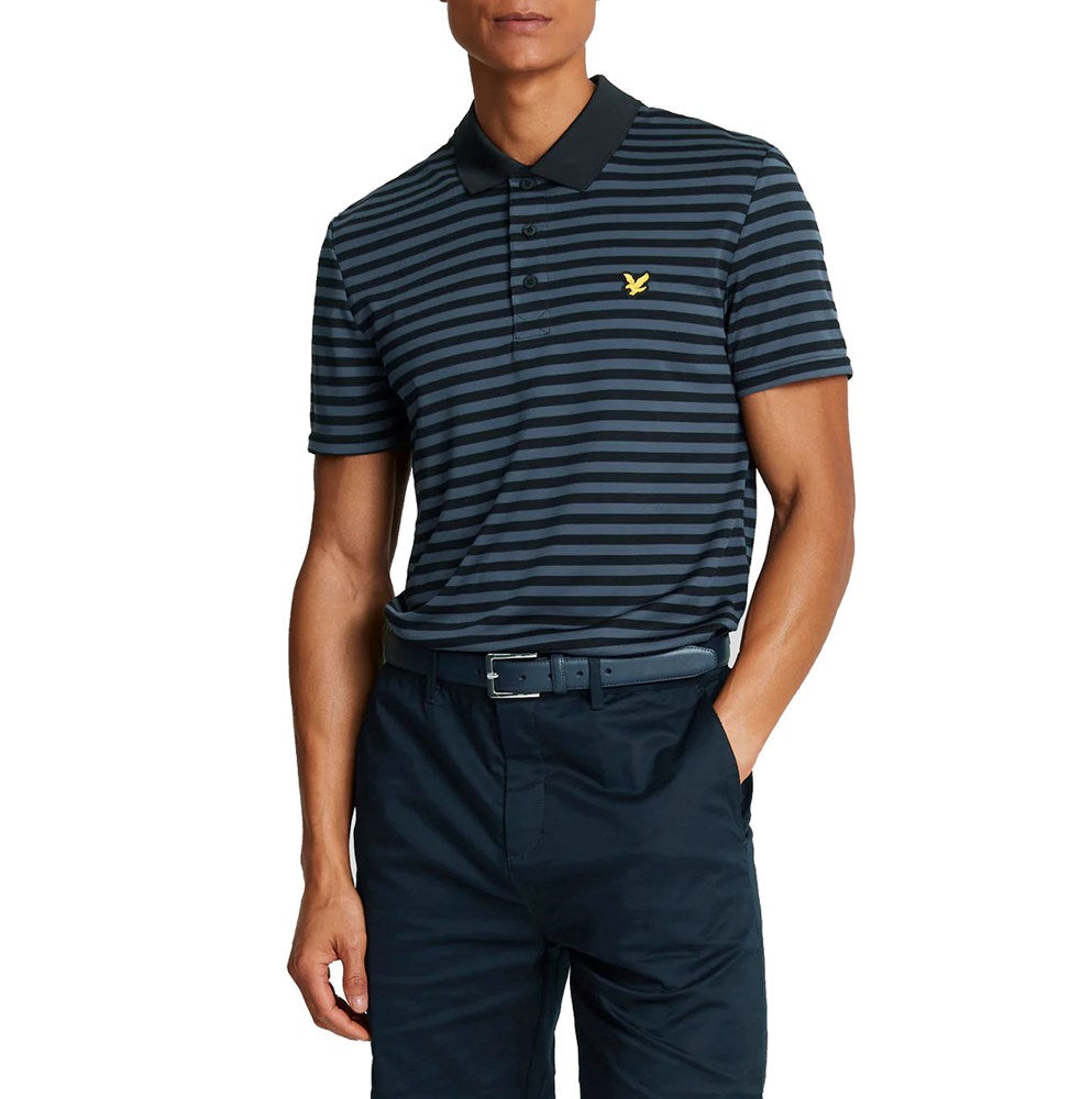 Lyle & Scott Golf Broad Stripe Polo Golfhemd - Dark Navy