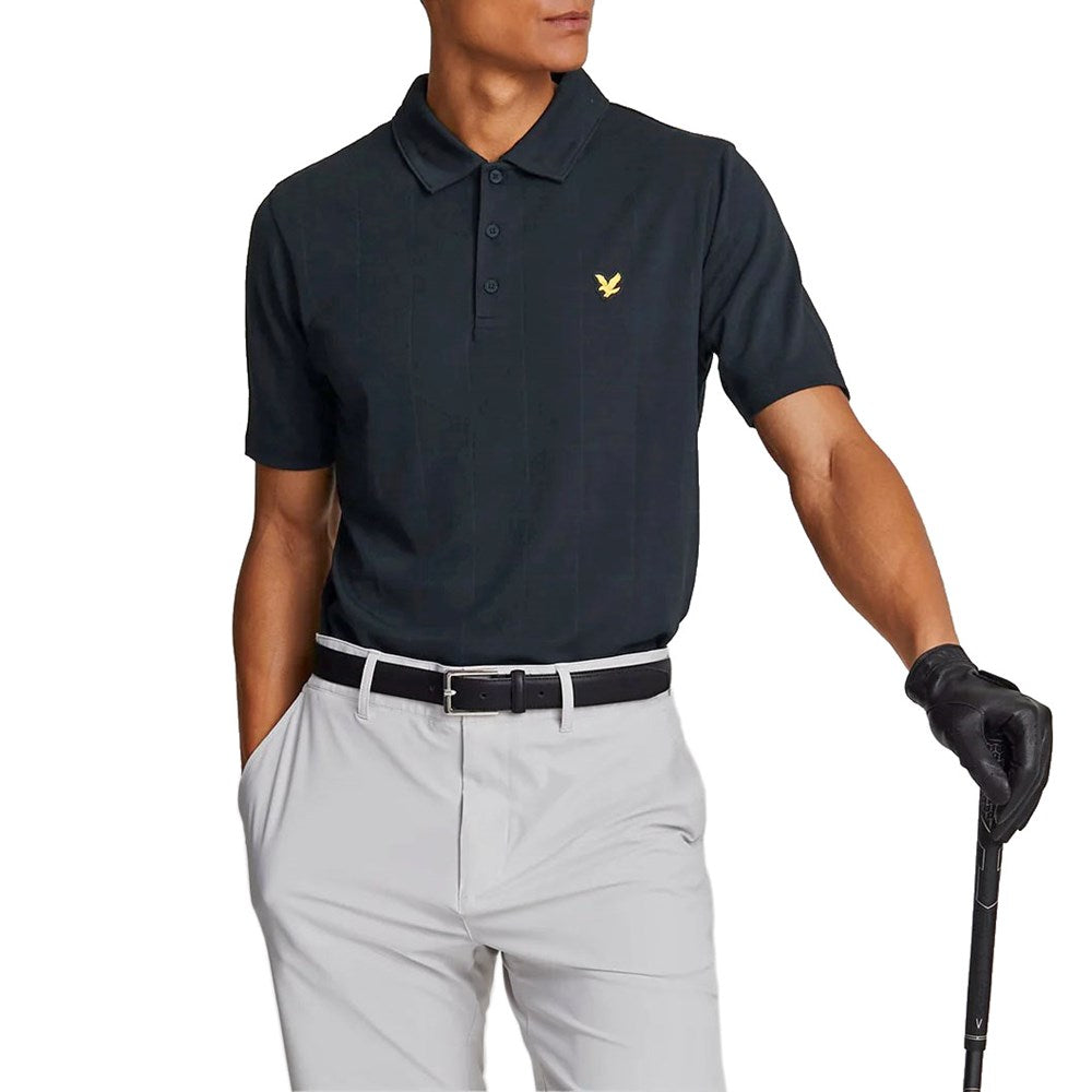 Lyle & Scott Golf Grid Polo Golf Shirt - Dark Navy