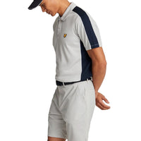 Lyle & Scott Golf Striped Polo Shirt - Kiesel/ Dunkle Marine