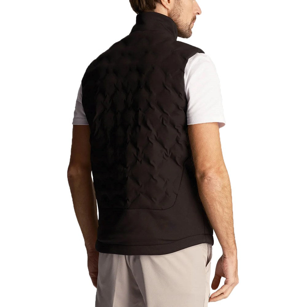 Lyle & Scott geschweißt Scheck Fleece Golf Gilet - Jet Black