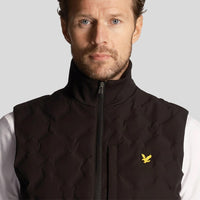 Lyle & Scott geschweißt Scheck Fleece Golf Gilet - Jet Black