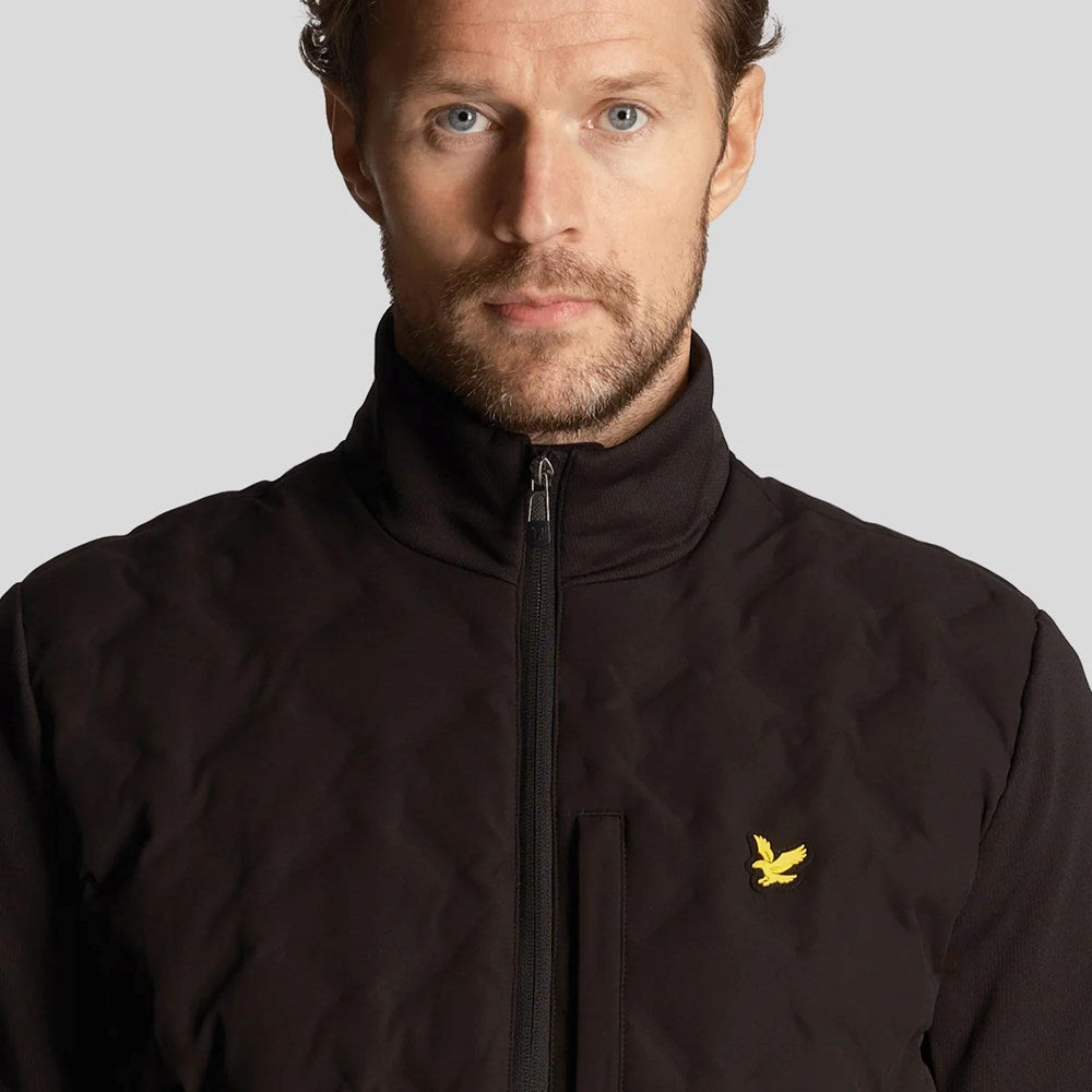 Lyle & Scott geschweißt Scheck Fleece Golfjacke - Jet Black