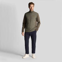 Lyle & Scott Baffle gesteppt Viertel Zip Golf Midlayer - Cactus Green