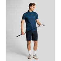 Lyle & Scott Contour gedrucktes Golf Polo -Hemd - Dark Navy