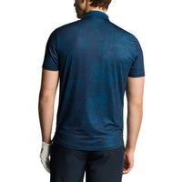 Lyle & Scott Contour gedrucktes Golf Polo -Hemd - Dark Navy