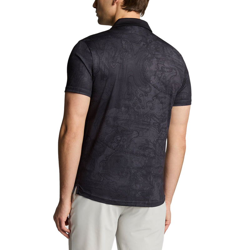 Lyle & Scott Contour gedrucktes Golf Polo -Shirt - Jet Black