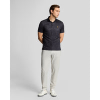 Lyle & Scott Contour gedrucktes Golf Polo -Shirt - Jet Black