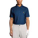 Lyle & Scott Contrast Argyle Print Golf Polo Shirt - Navy Peony