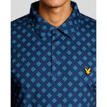 Lyle & Scott Contrast Argyle Print Golf Polo Shirt - Navy Peony