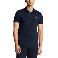 Lyle & Scott -Kontrastklappen -Golfpolo -Hemd - Dark Navy/Albatross