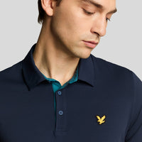 Lyle & Scott -Kontrastklappen -Golfpolo -Hemd - Dark Navy/Albatross