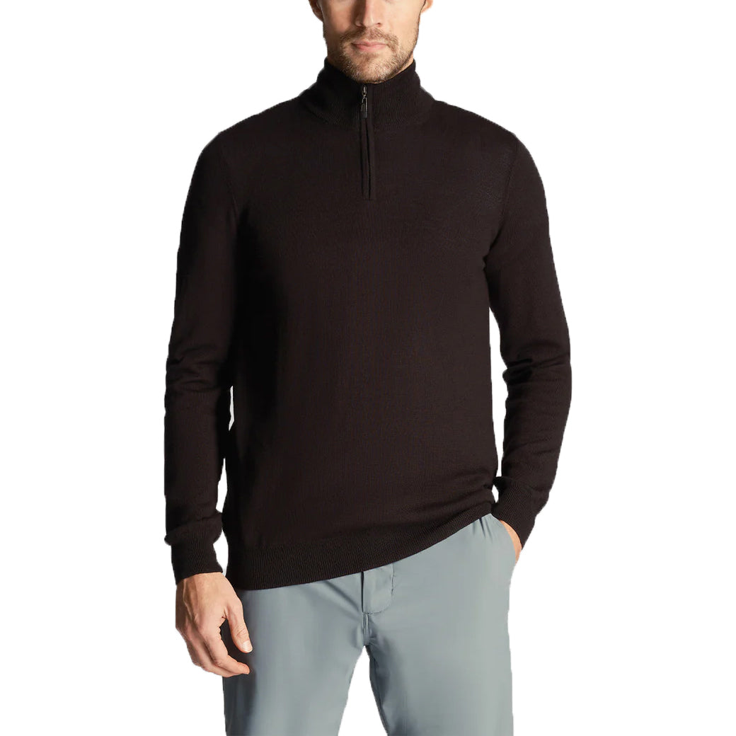 Lyle & Scott Merino 1/4 Zip Pullover - Jet Black