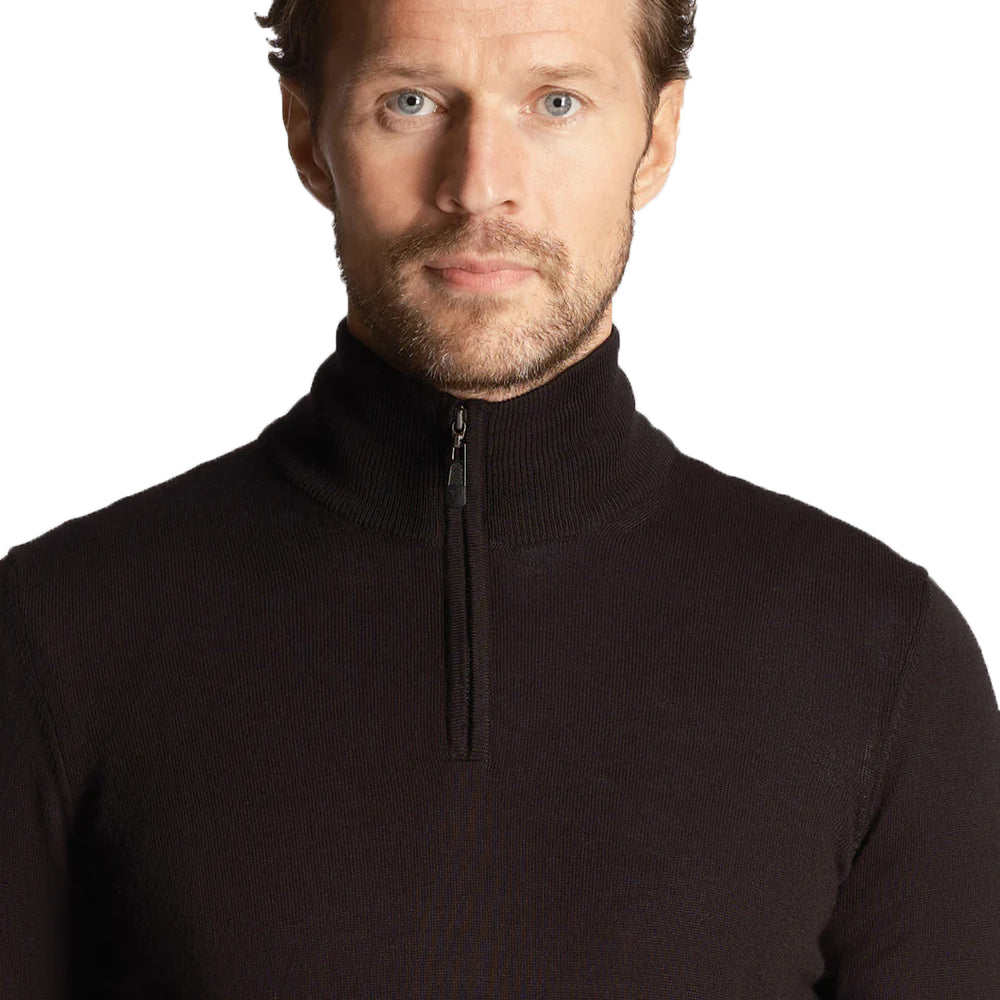 Lyle & Scott Merino 1/4 Zip Pullover - Jet Black