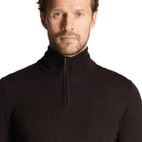 Lyle & Scott Merino 1/4 Zip Pullover - Jet Black
