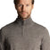 Lyle & Scott bestickter Strickpullover aus Merinomischung mit 1/4-Reißverschluss – Mittelgrau meliert