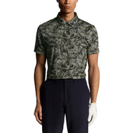 Lyle & Scott Digital Floral Golf Polo Shirt - Jet Black