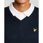 Lyle＆Scott高尔夫V颈轻型背心 - 深海海军