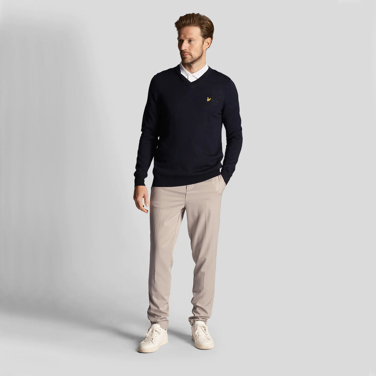 Lyle & Scott Golf Merino Mischung gegen Nackenpullover - Dark Navy