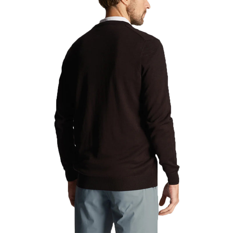 Lyle & Scott Tonal Eagle Merino Blend gegen Neck -Strick - Jet Black