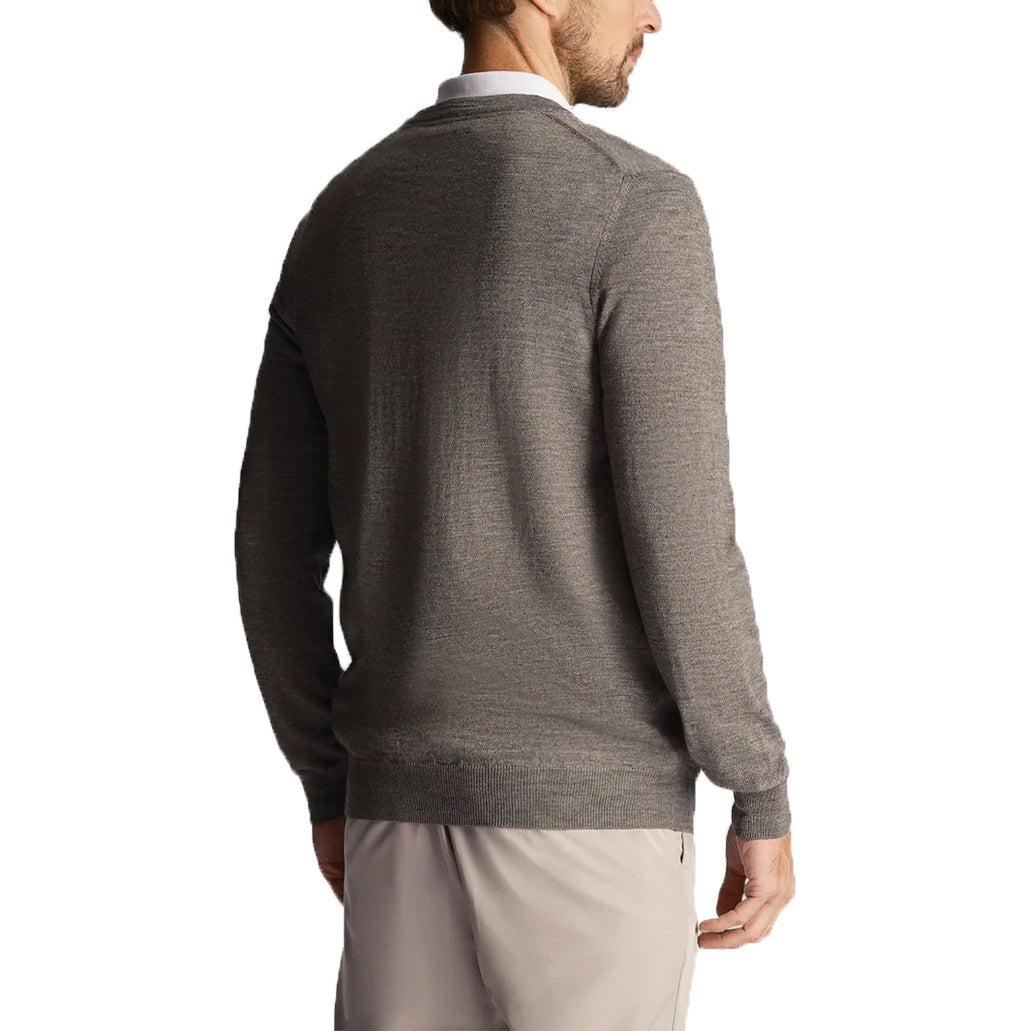 Lyle & Scott Tonal Eagle Merino Blendv Hals Strick - mittelgraue Mergel