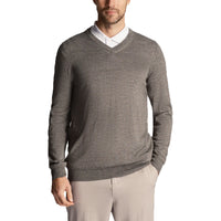 Lyle & Scott Tonal Eagle Merino Blendv Hals Strick - mittelgraue Mergel