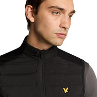 Lyle & Scott Hybrid gesteppt Full Reißverschluss Golfweste - Jet Black