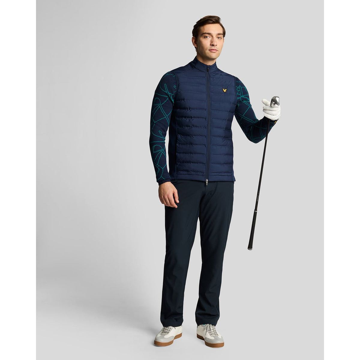 Lyle & Scott Hybrid gesteppt Full Reißverschluss Golfweste - Ryder Blue