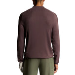 Lyle & Scott 长袖针织高尔夫 Polo 衫 - 浆果色