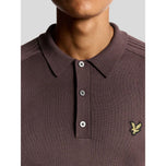 Lyle & Scott 长袖针织高尔夫 Polo 衫 - 浆果色