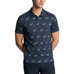 Lyle & Scott Micro Club Printed Golf Polo Shirt - Condor Blue