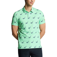 Lyle & Scott Micro Club gedrucktes Golfpolo -Shirt - Küste