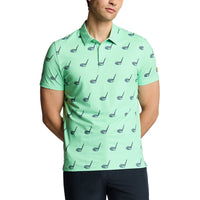 Lyle & Scott Micro Club gedrucktes Golfpolo -Shirt - Küste