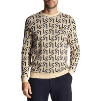 Lyle & Scott Monogram Strick Golf Crew Hals - Sanddune