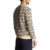 Lyle & Scott Monogram Strick Golf Crew Hals - Sanddune