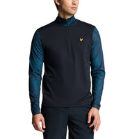 Lyle & Scott gedruckte Kontur Golf Midlayer - Dark Navy