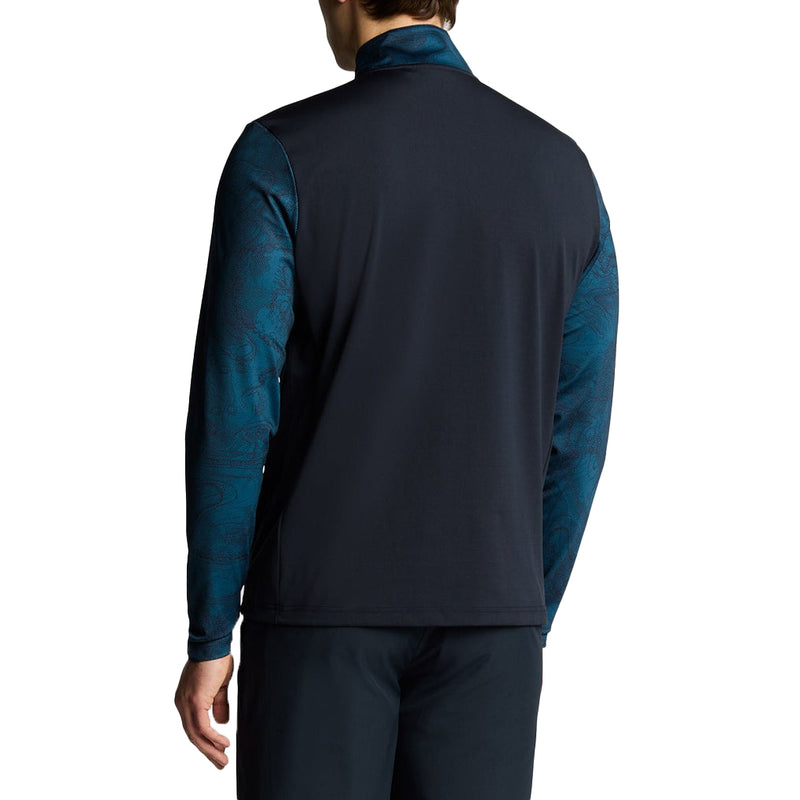Lyle & Scott gedruckte Kontur Golf Midlayer - Dark Navy
