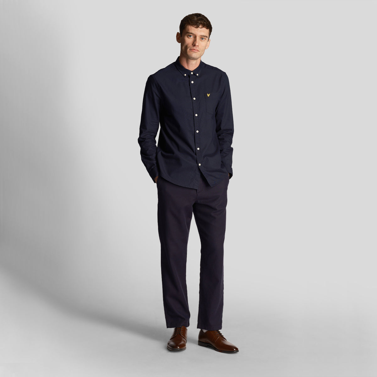 Lyle & Scott regulär Fit Leichtes Oxford -Hemd - Dark Navy