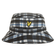 Lyle & Scott Tartan Bucket Golf Hat – Tiefschwarz/Weiß