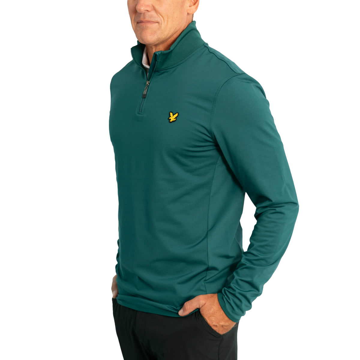 Lyle & Scott Tech 1/4 Zip Midlayer - Golfgrün