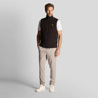 Lyle & Scott geschweißt Scheck Fleece Golf Gilet - Jet Black